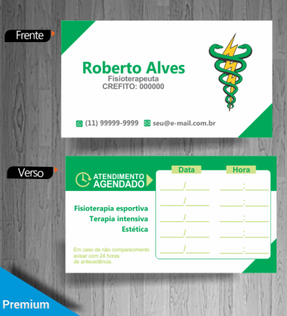 Cartão de Retorno para Fisioterapia  Gráfica expanSSiva