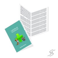 Carteira de Vacinação - 15x21 cm (Aberta) - Uma Dobra Ao Meio - (10,5x15 cm Fechada)  - Papel Sulfite 240gr. - Impresso Frente e Verso